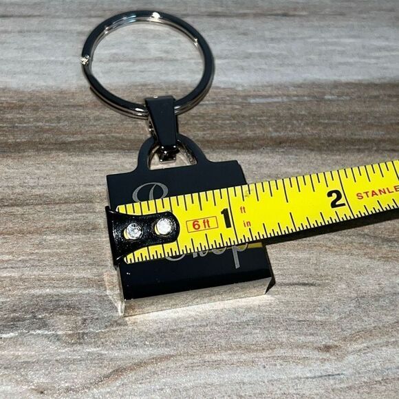 Born To Shop Engraved Keychain Silver Tone Shopping Bag Classic Core Giftables ￼ - Picture 6 of 6